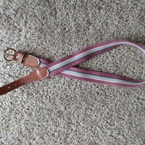 Vintage Belt - Burgundy Striped